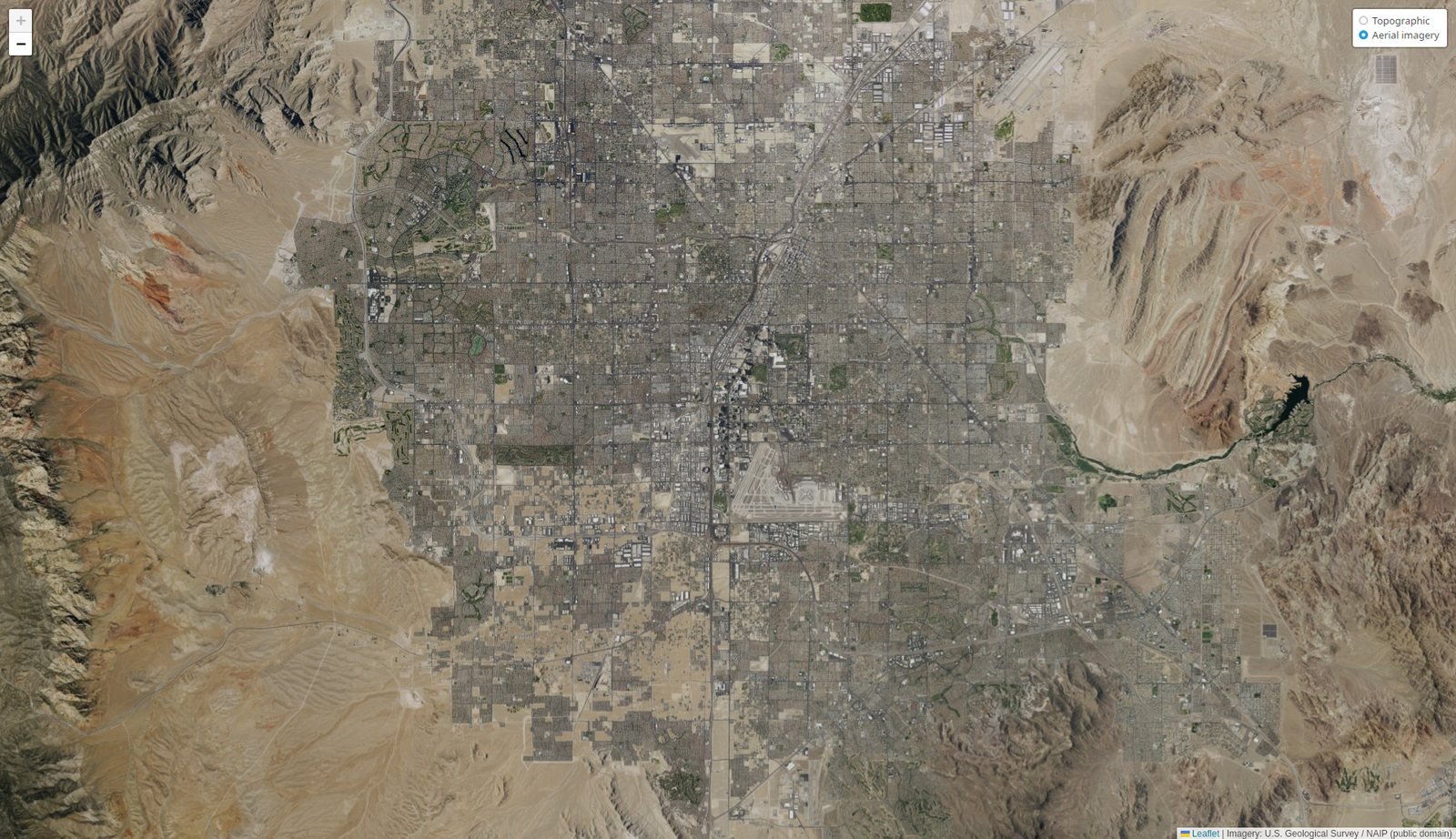 Aerial imagery of Las Vegas, Nevada