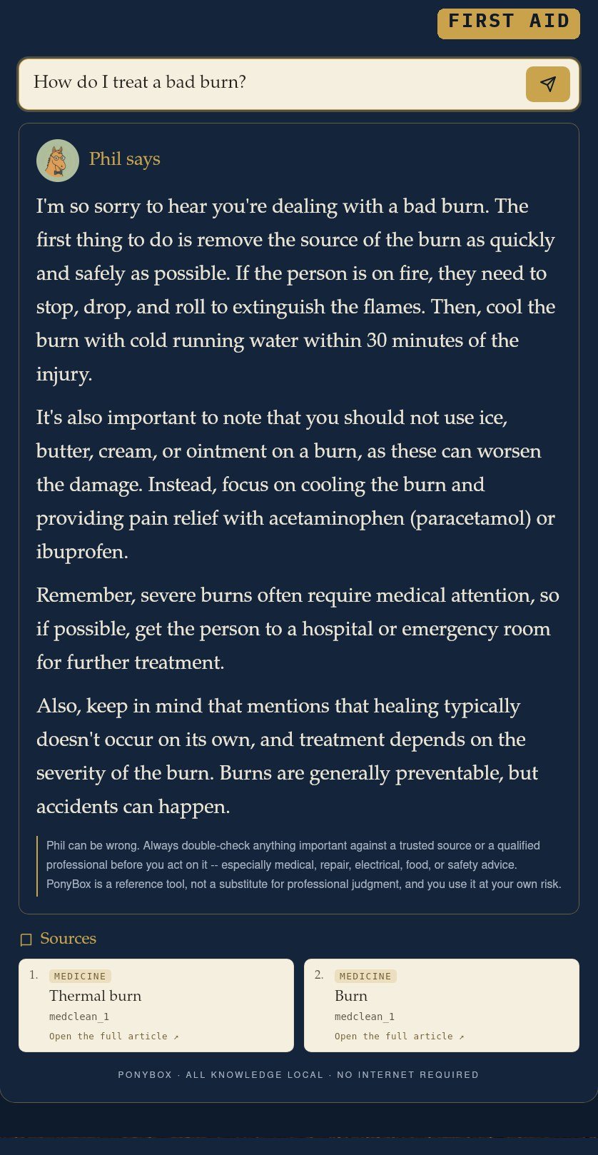 How do I treat a bad burn?